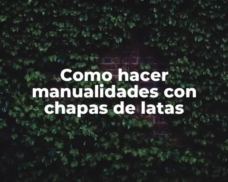 Como hacer manualidades con chapas de latas