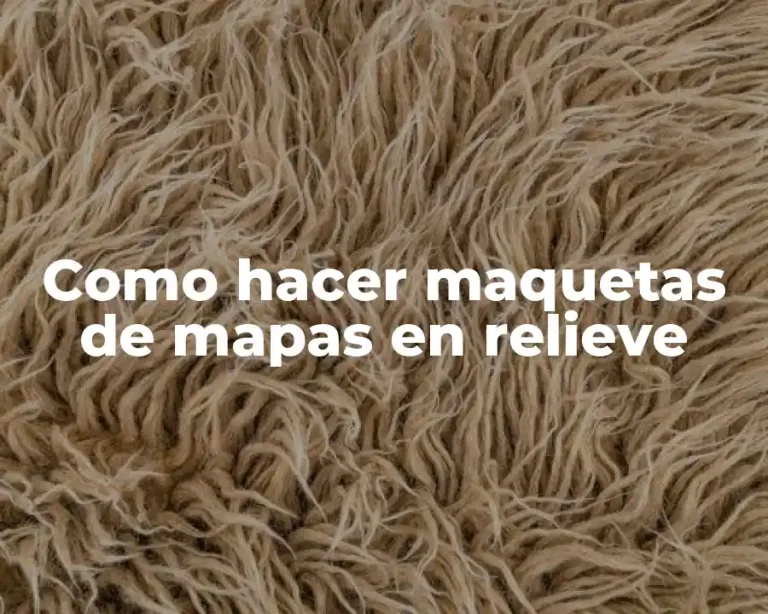 Como hacer maquetas de mapas en relieve