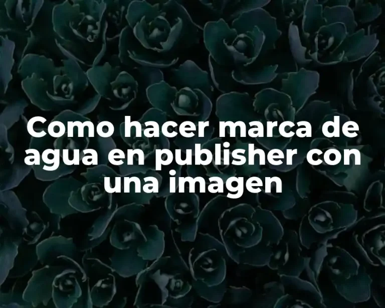 Como hacer marca de agua en publisher con una imagen
