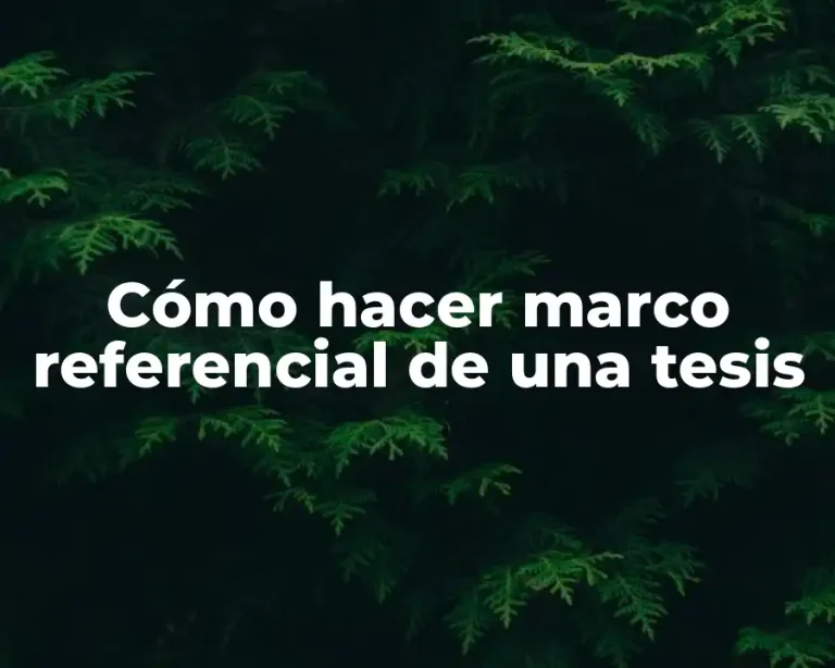 Cómo hacer marco referencial de una tesis