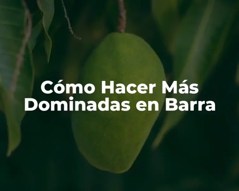 Cómo Hacer Más Dominadas en Barra