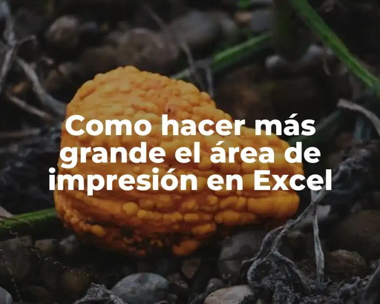 Como hacer más grande el área de impresión en Excel