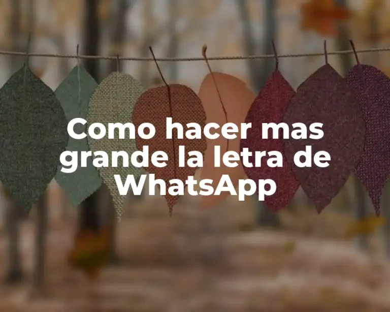 Como hacer mas grande la letra de WhatsApp