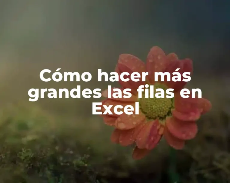Cómo hacer más grandes las filas en Excel