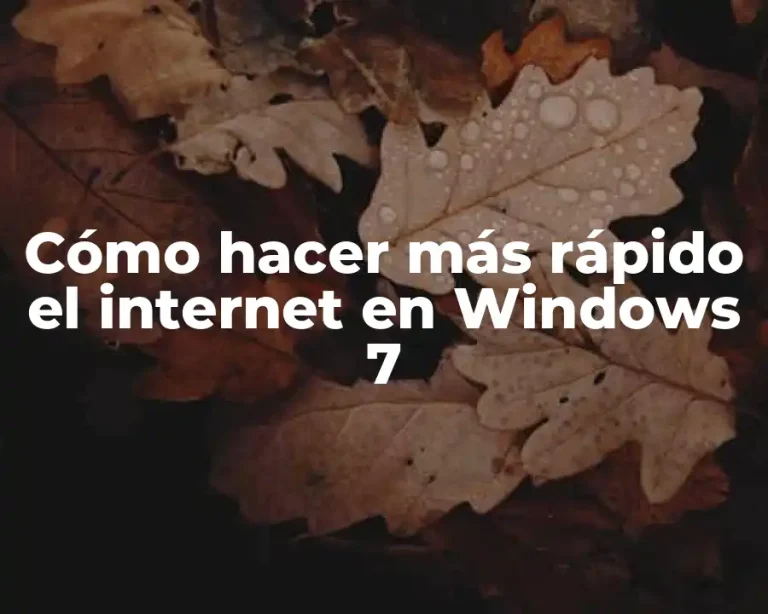 Cómo hacer más rápido el internet en Windows 7