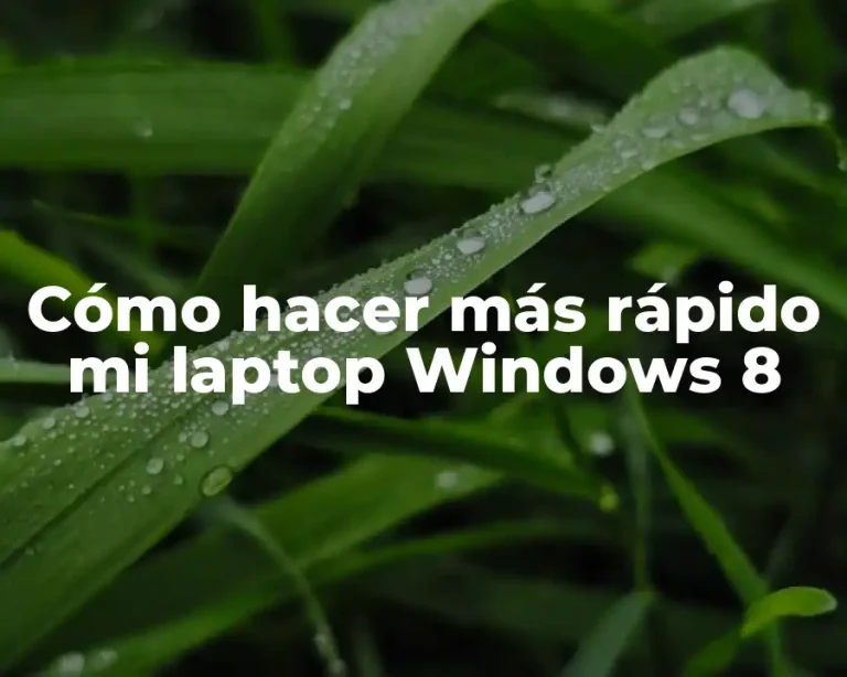 Cómo hacer más rápido mi laptop Windows 8