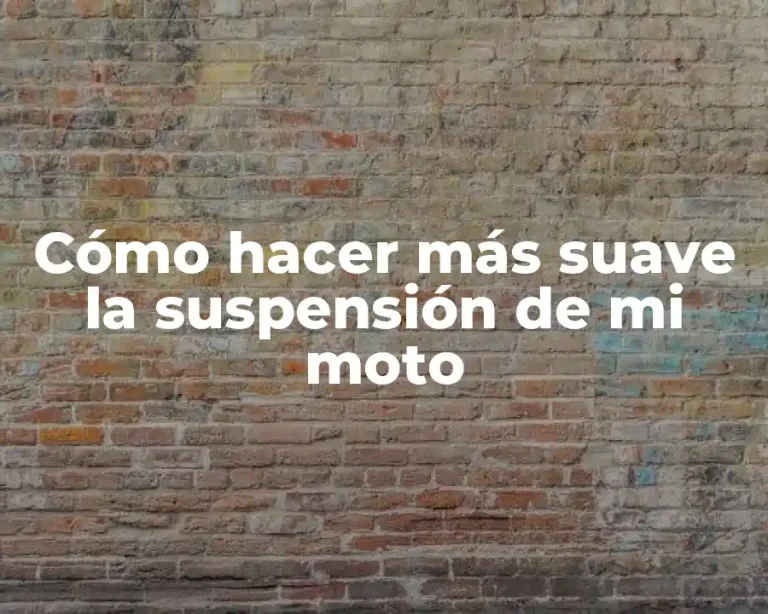 Cómo hacer más suave la suspensión de mi moto