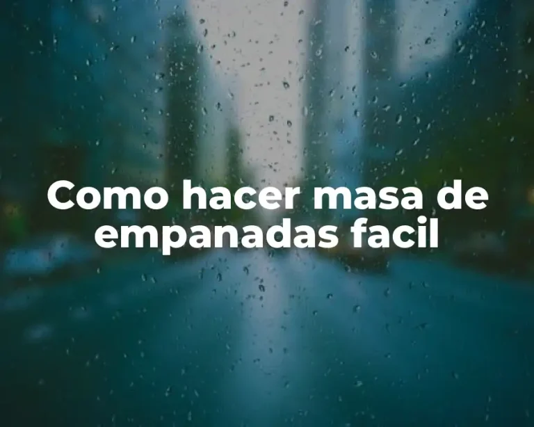 Como hacer masa de empanadas facil