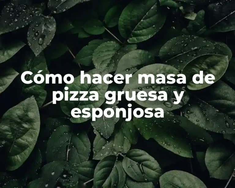 Cómo hacer masa de pizza gruesa y esponjosa
