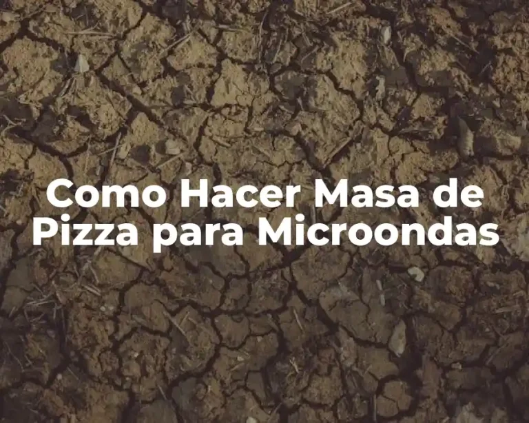 Como Hacer Masa de Pizza para Microondas