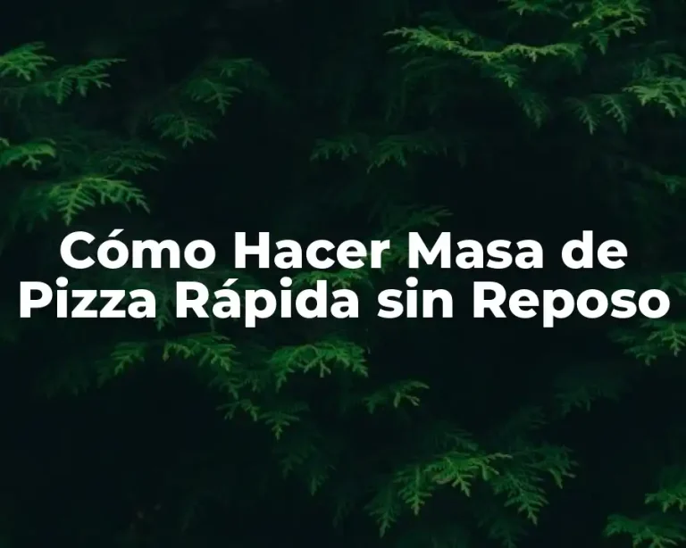 Cómo Hacer Masa de Pizza Rápida sin Reposo
