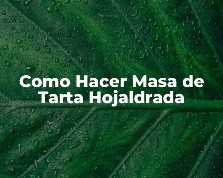 Como Hacer Masa de Tarta Hojaldrada
