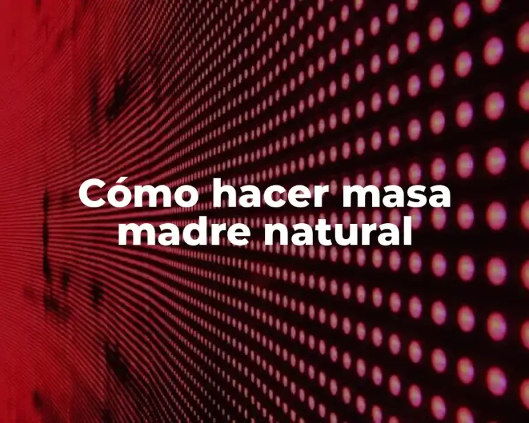Cómo hacer masa madre natural