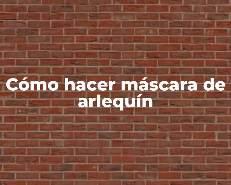 Cómo hacer máscara de arlequín