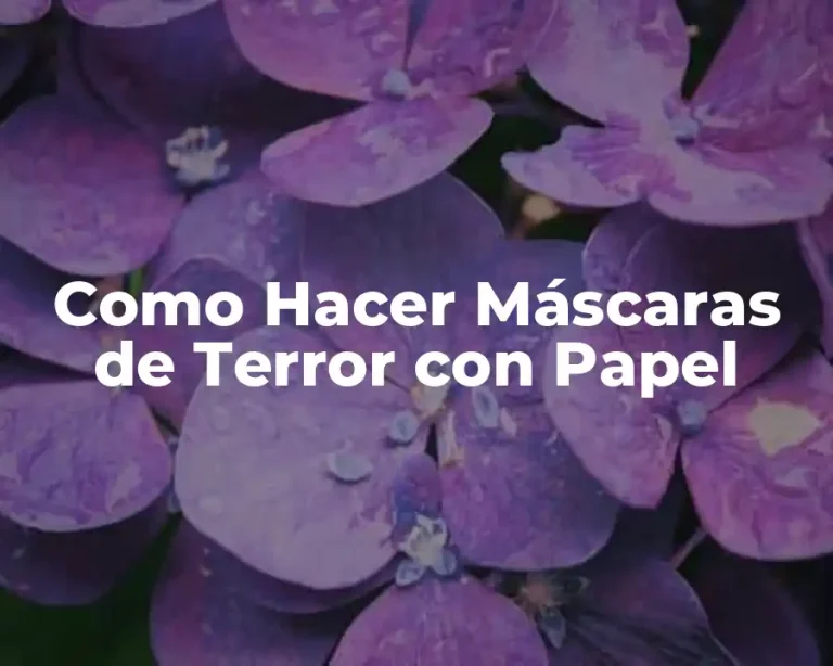 Como Hacer Máscaras de Terror con Papel
