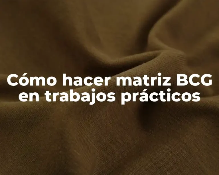Cómo hacer matriz BCG en trabajos prácticos