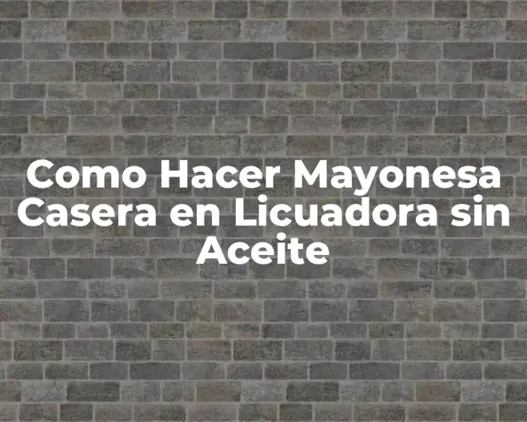 Como Hacer Mayonesa Casera en Licuadora sin Aceite
