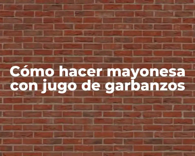 Cómo hacer mayonesa con jugo de garbanzos
