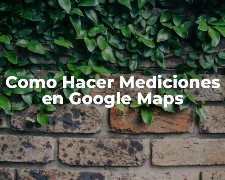 Como Hacer Mediciones en Google Maps