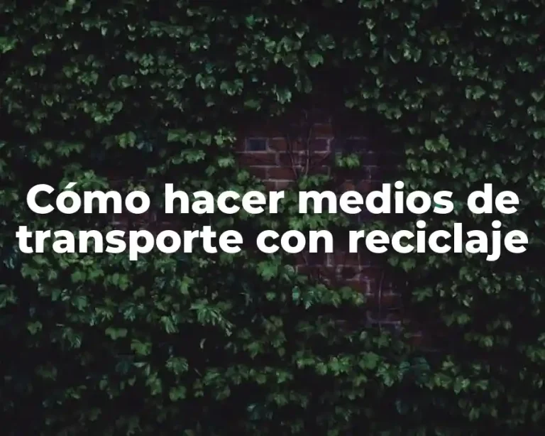 Cómo hacer medios de transporte con reciclaje