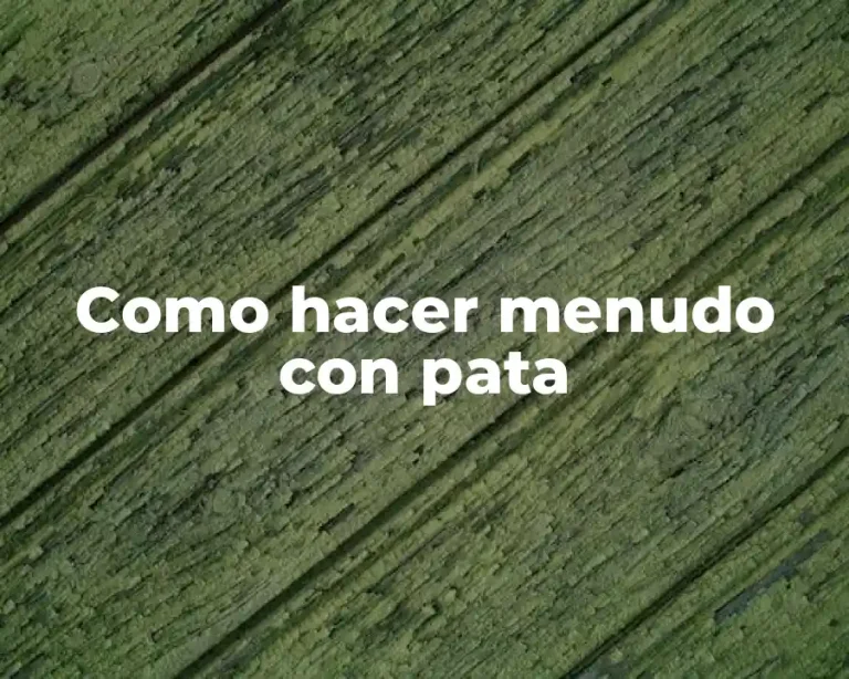 Como hacer menudo con pata