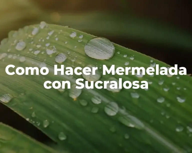 Como Hacer Mermelada con Sucralosa