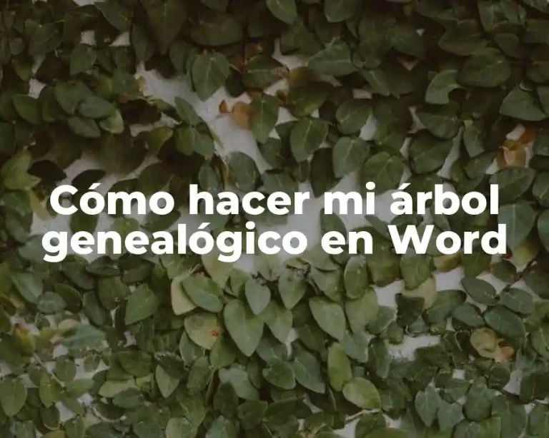 Cómo hacer mi árbol genealógico en Word