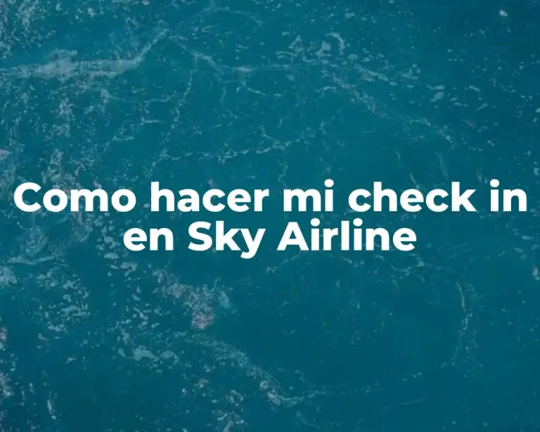 Como hacer mi check in en Sky Airline