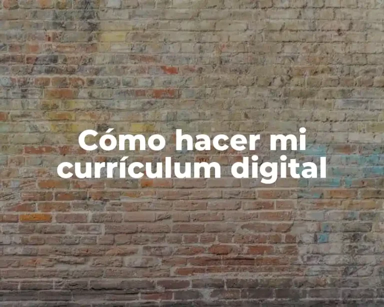 Cómo hacer mi currículum digital