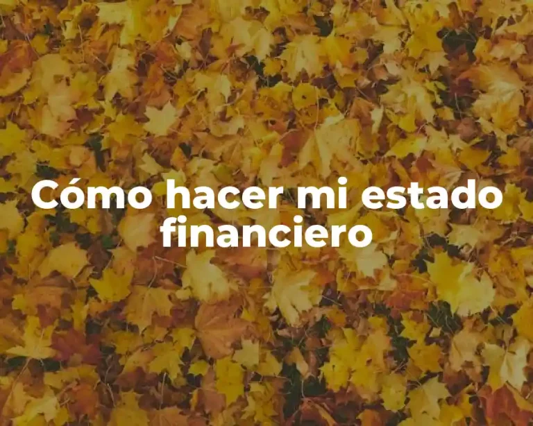 Cómo hacer mi estado financiero