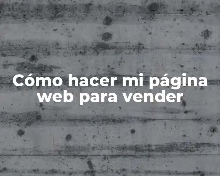 Cómo hacer mi página web para vender