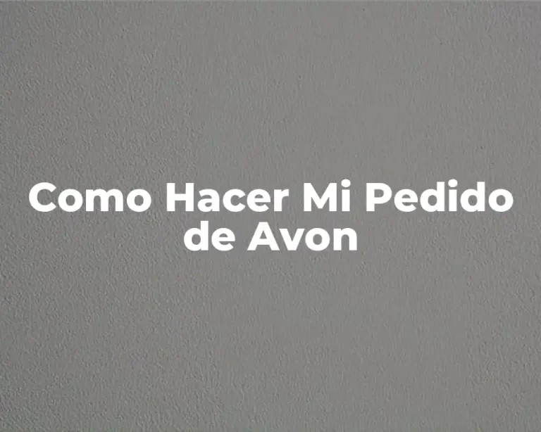 Como Hacer Mi Pedido de Avon
