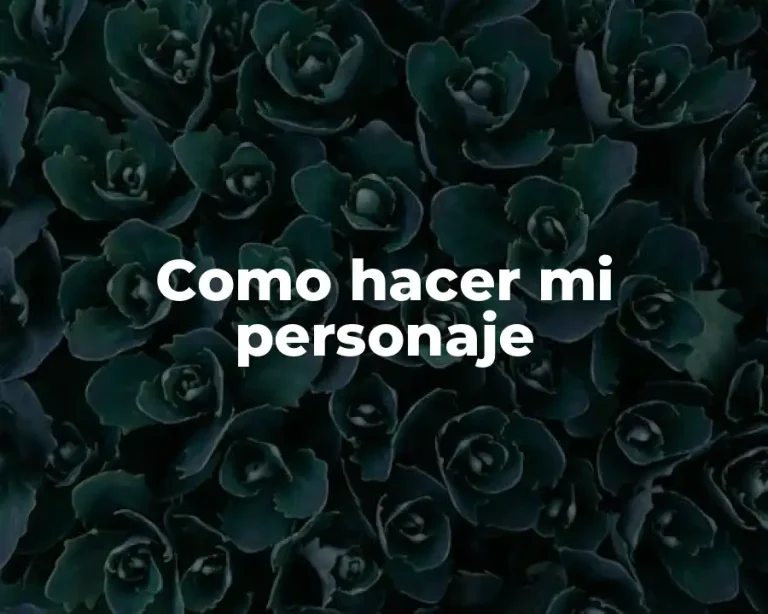 Como hacer mi personaje