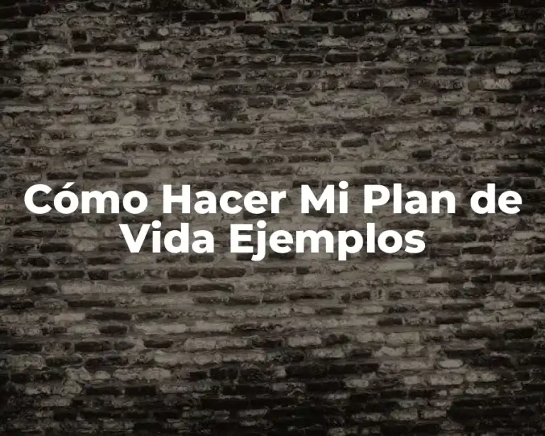 Cómo Hacer Mi Plan de Vida Ejemplos