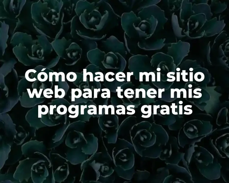 Cómo hacer mi sitio web para tener mis programas gratis