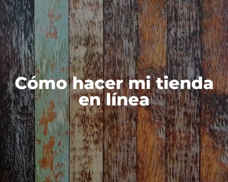 Cómo hacer mi tienda en línea