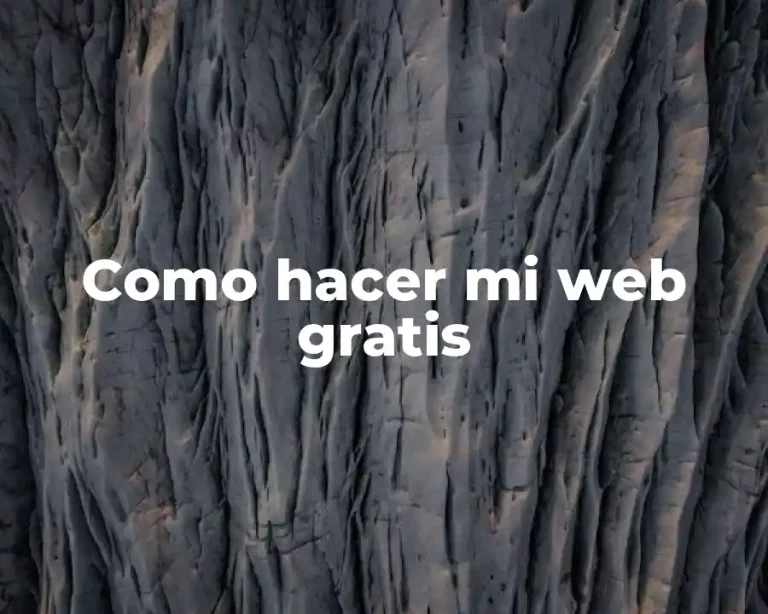 Como hacer mi web gratis
