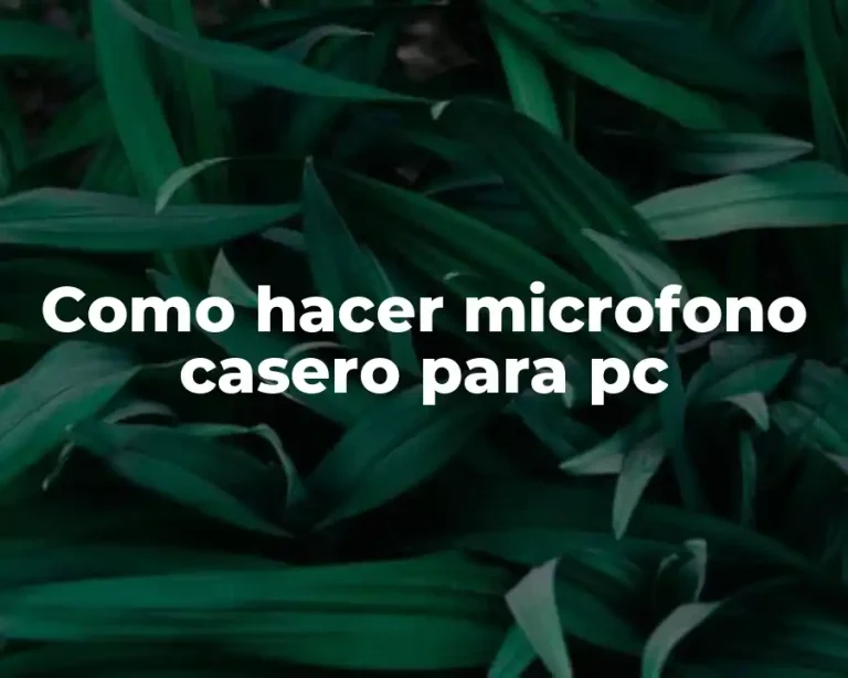 Como hacer microfono casero para pc