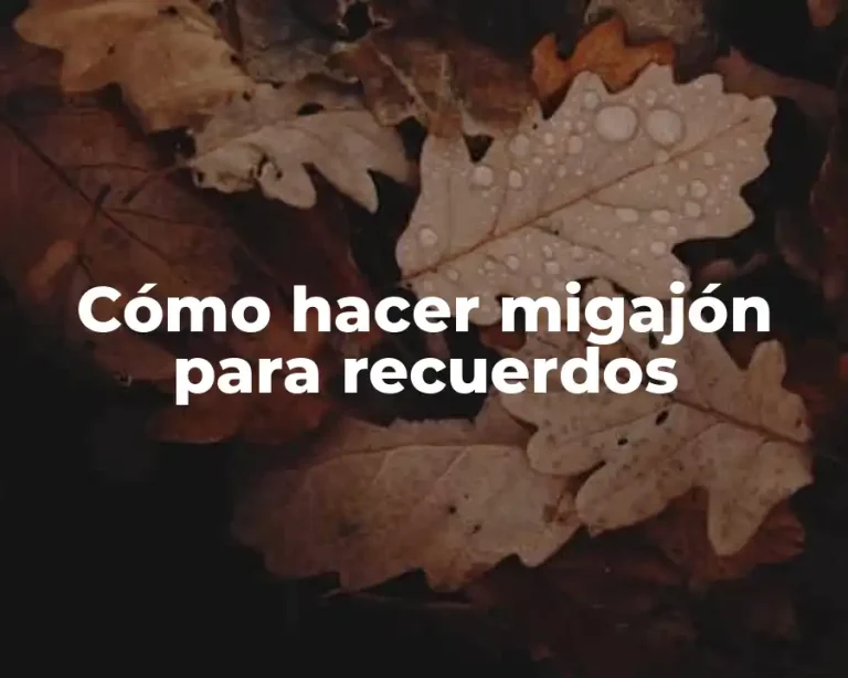 Cómo hacer migajón para recuerdos