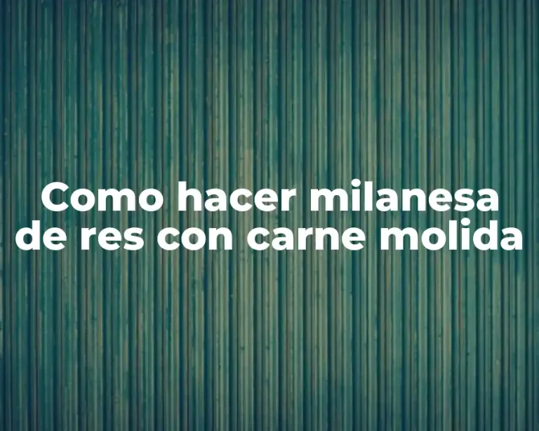 Como hacer milanesa de res con carne molida