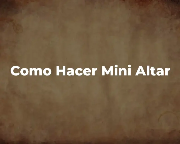 Como Hacer Mini Altar