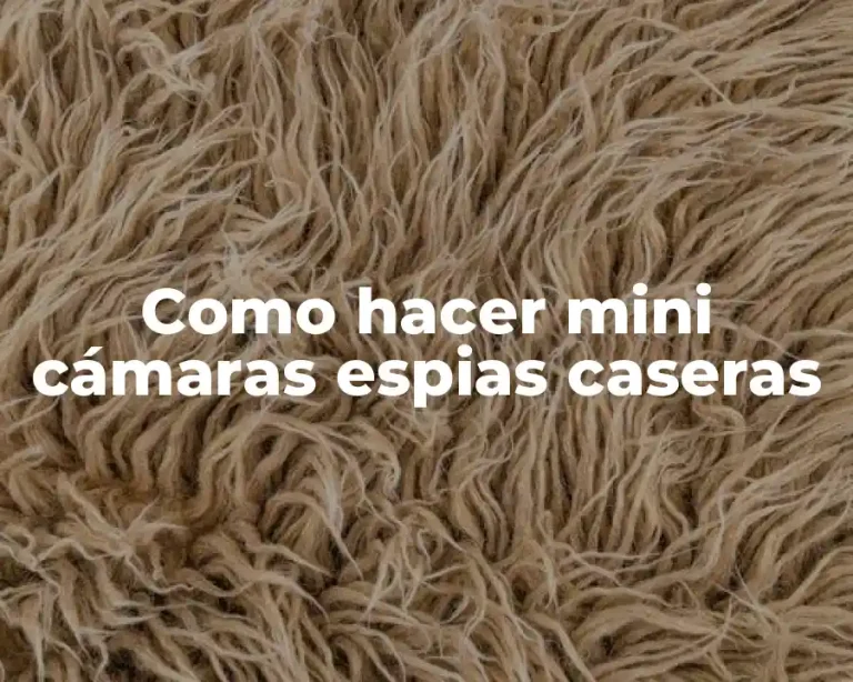 Como hacer mini cámaras espias caseras