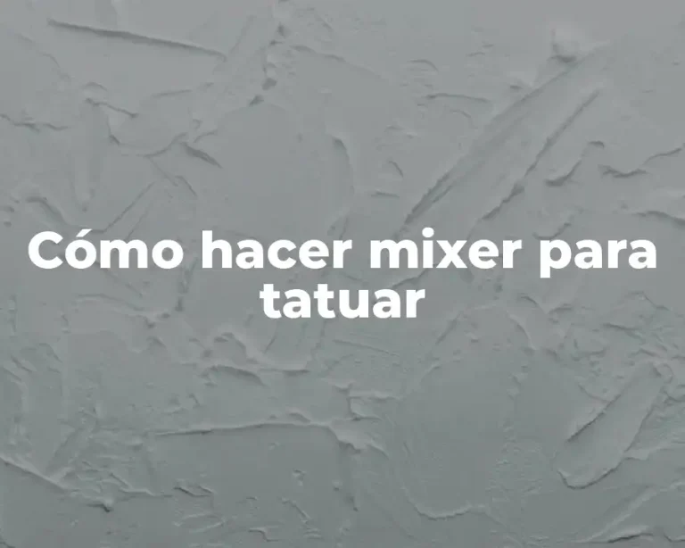 Cómo hacer mixer para tatuar