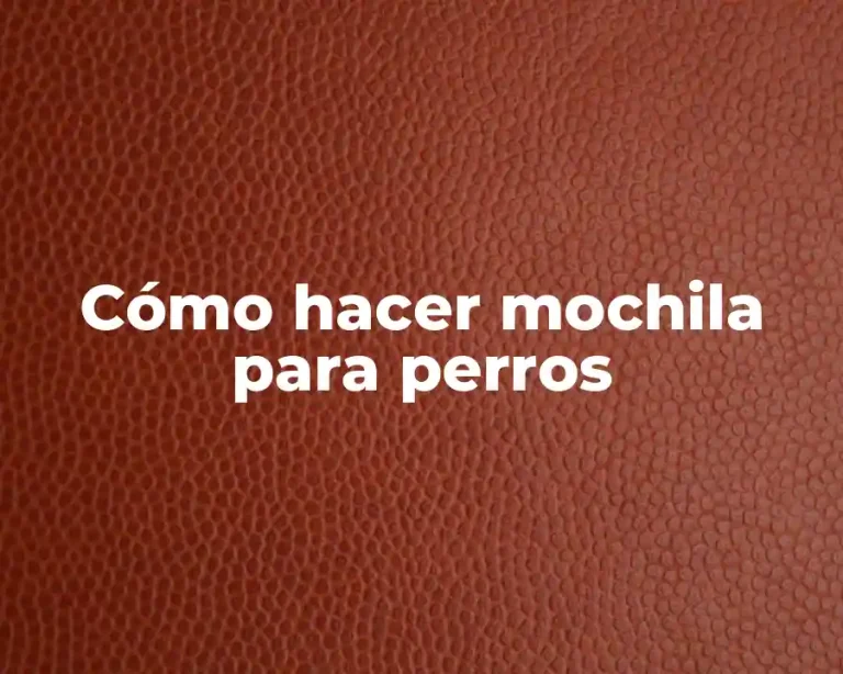Cómo hacer mochila para perros