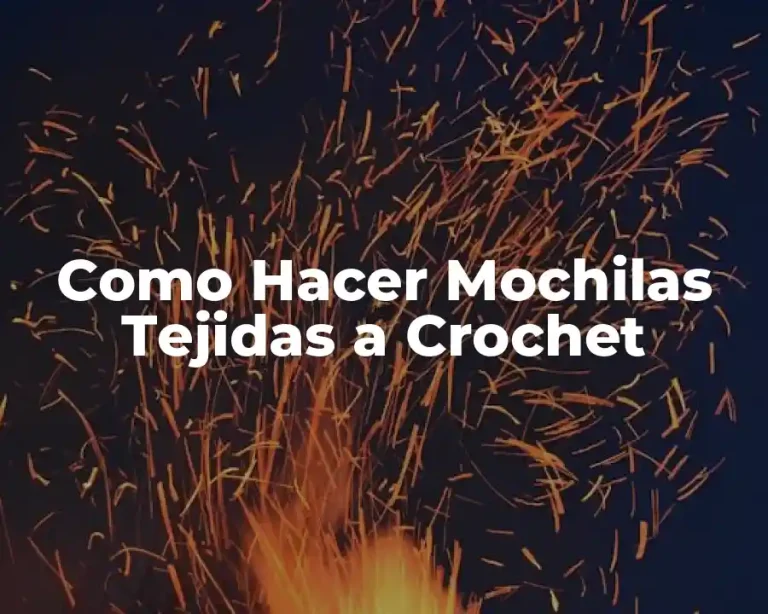 Como Hacer Mochilas Tejidas a Crochet