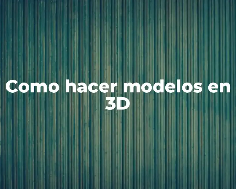 Como hacer modelos en 3D