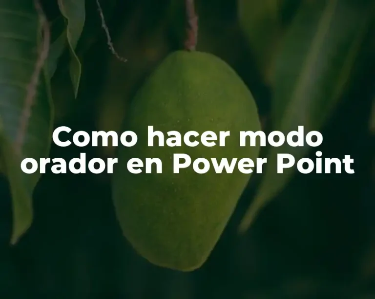 Como hacer modo orador en Power Point