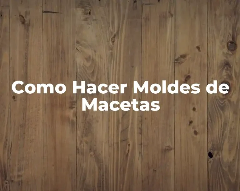 Como Hacer Moldes de Macetas