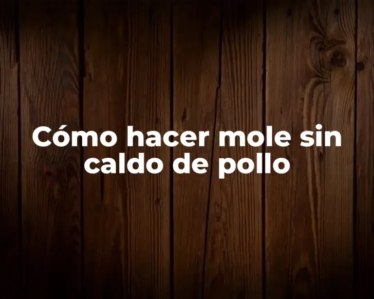 Cómo hacer mole sin caldo de pollo