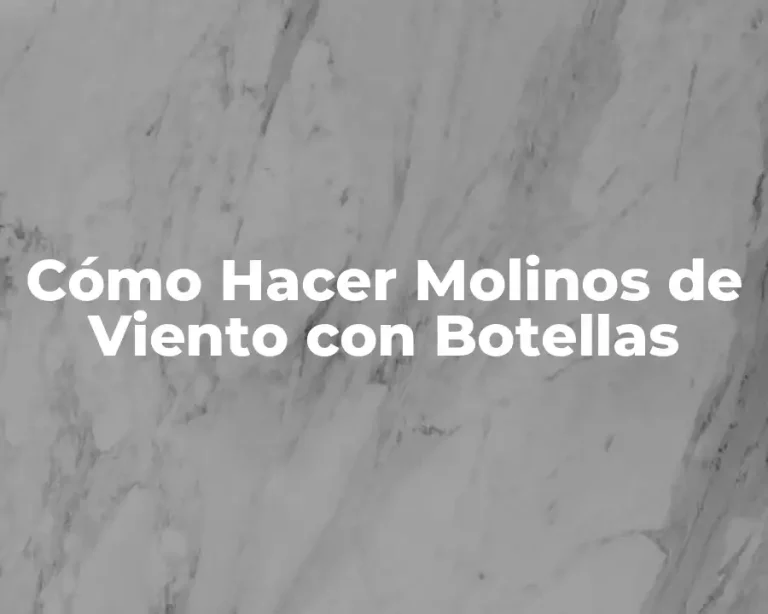 Cómo Hacer Molinos de Viento con Botellas
